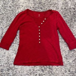 Red shirt with buttons